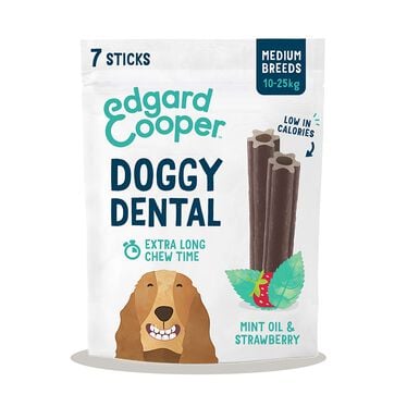 Edgard & Cooper Snacks dentários Adult Medium menta e morango para cães